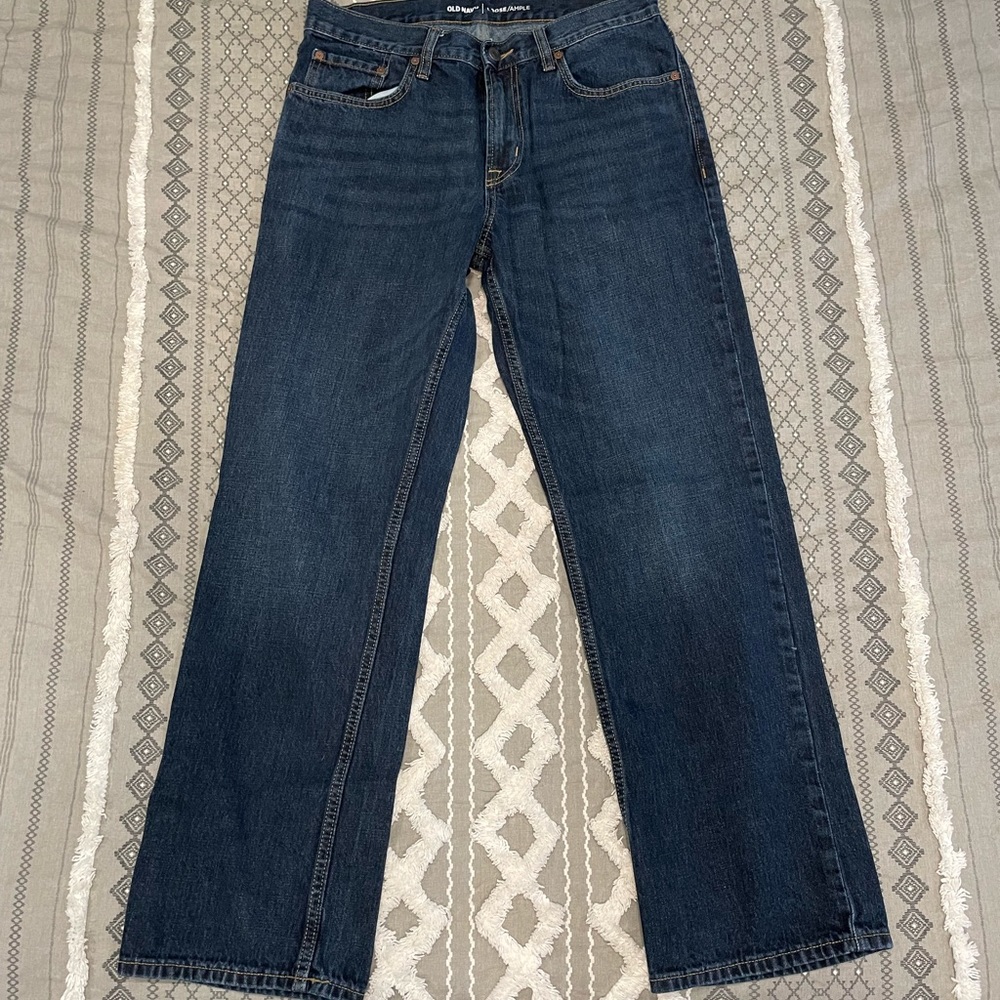 Old Navy Loose/Ample Dark Rinse Jeans - Picture 3 of 10